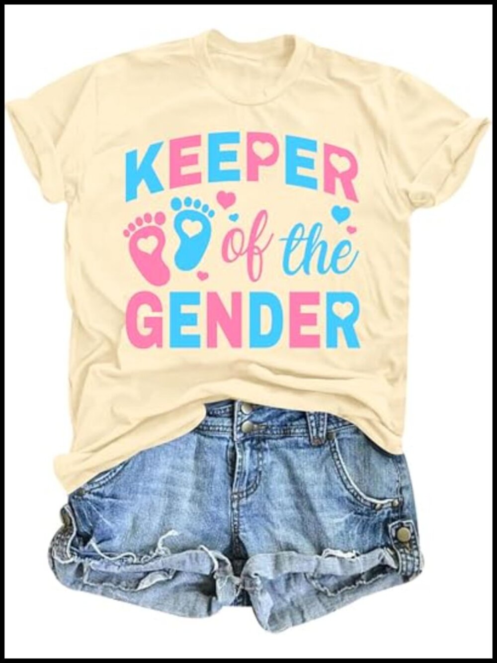 Keeper of Gender Shirts for Women Pregnancy Announcement Mom T-Shirt